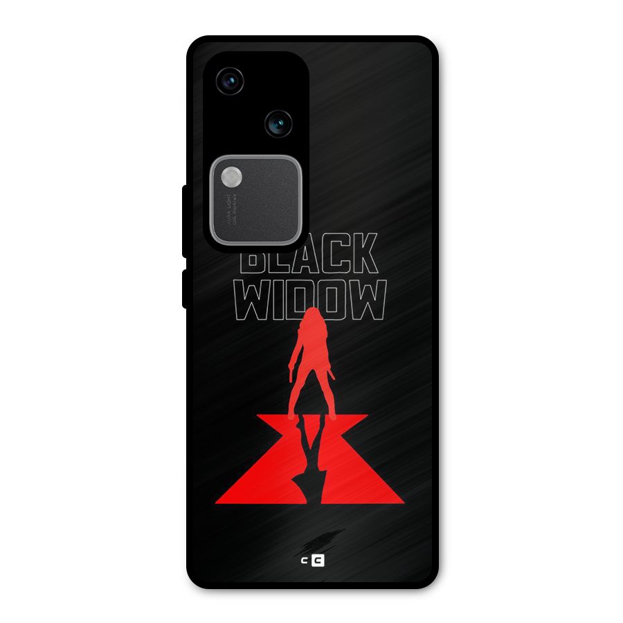 Black Widow Metal Back Case for Vivo V30 Pro