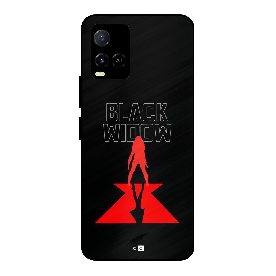 Black Widow Metal Back Case for Vivo Y21G
