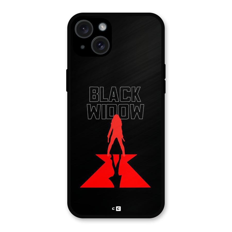 Black Widow Metal Back Case for iPhone 15 Plus