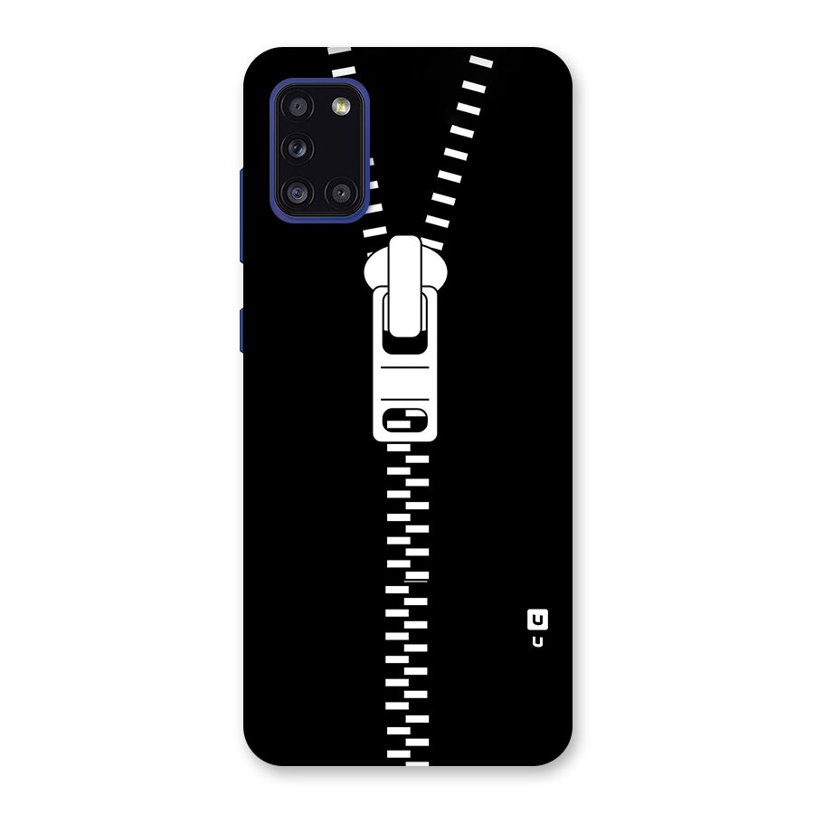Black Zipper Back Case for Galaxy A31