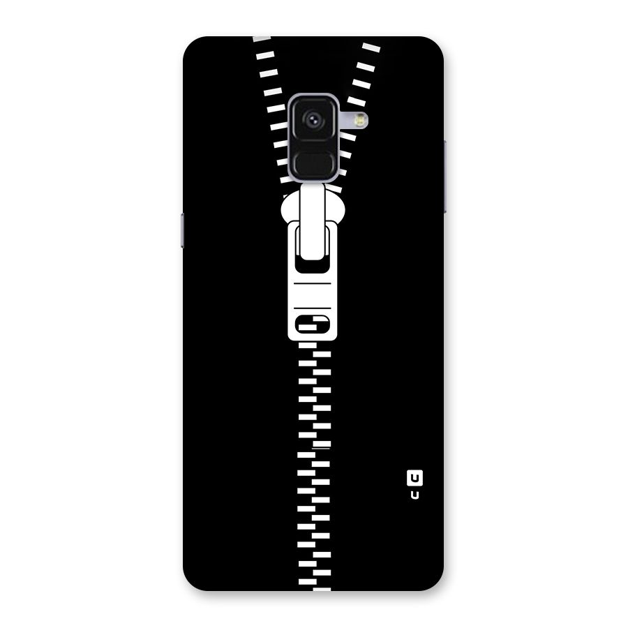 Black Zipper Back Case for Galaxy A8 Plus