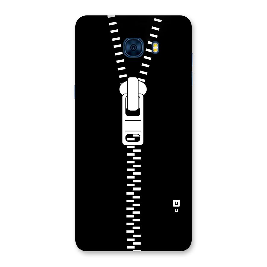 Black Zipper Back Case for Galaxy C7 Pro