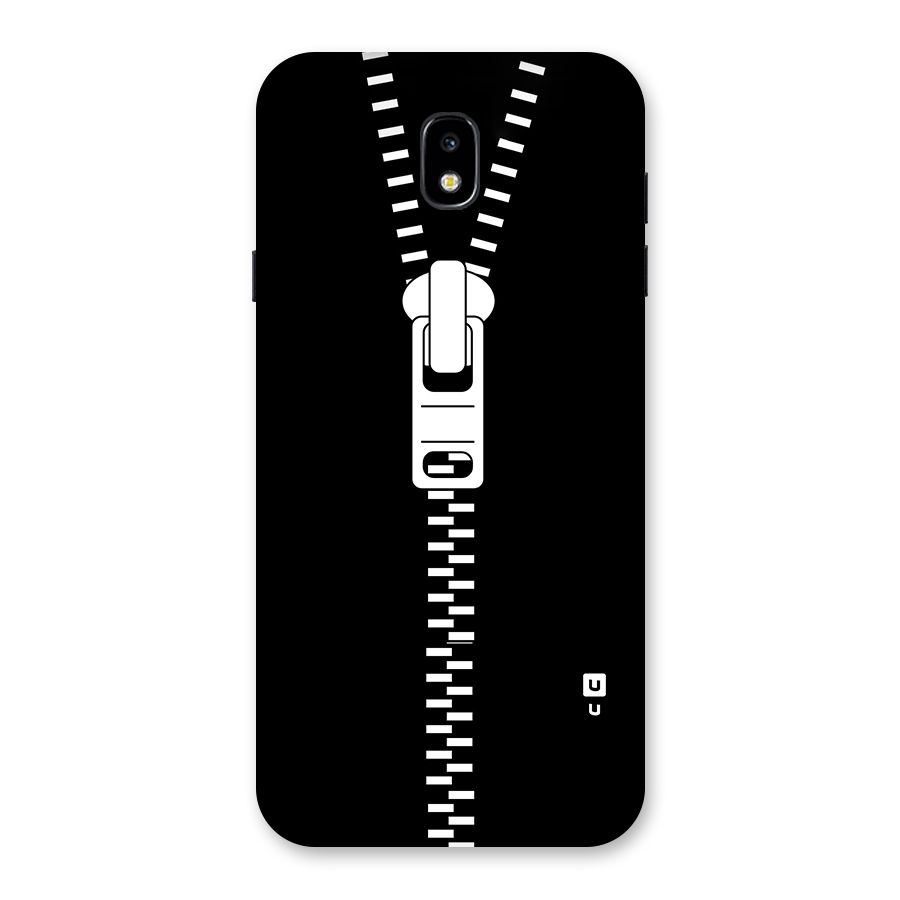 Black Zipper Back Case for Galaxy J7 Pro