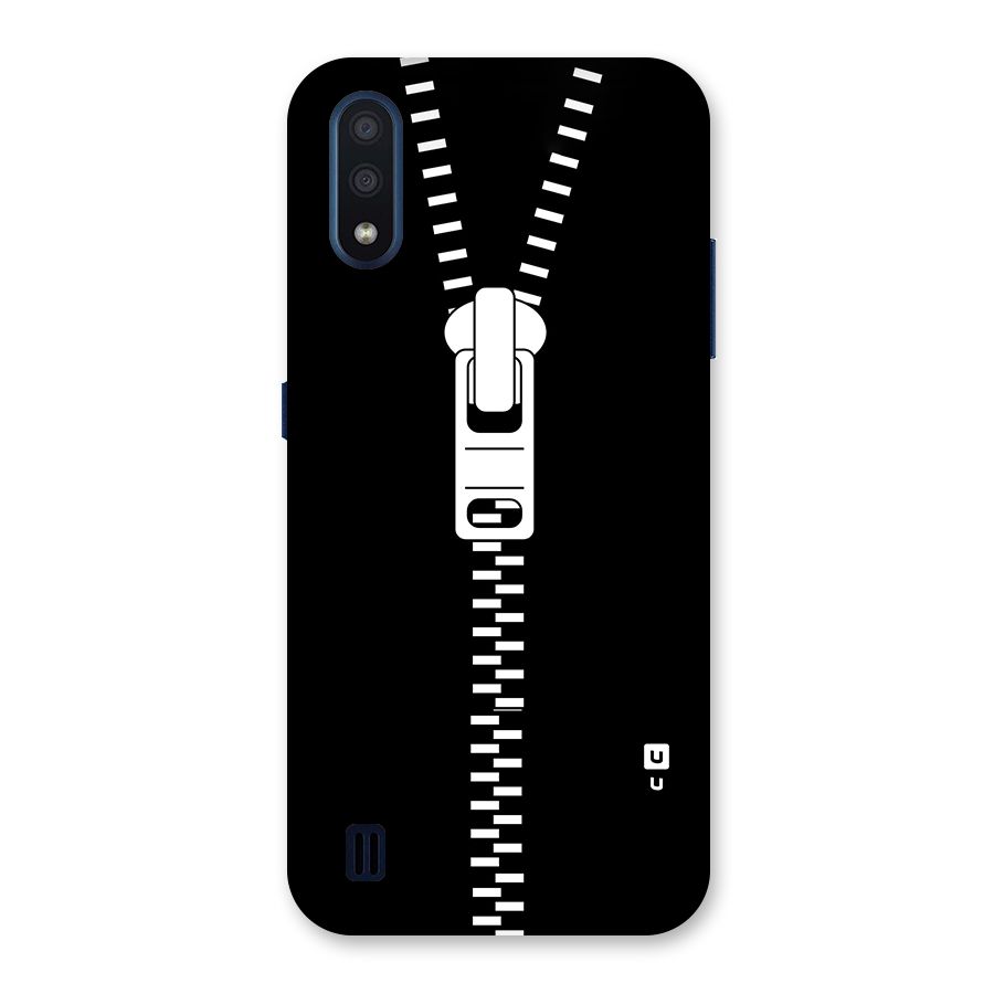 Black Zipper Back Case for Galaxy M01