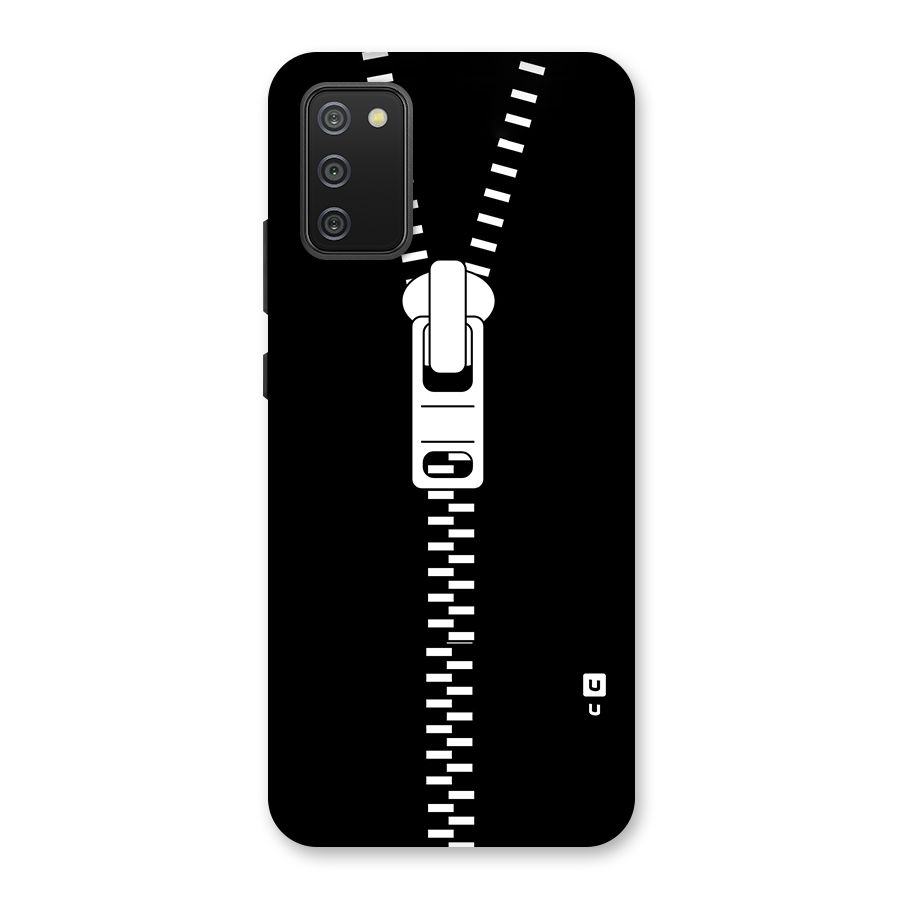 Black Zipper Back Case for Galaxy M02s