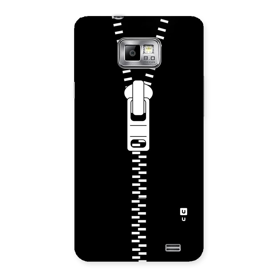 Black Zipper Back Case for Galaxy S2