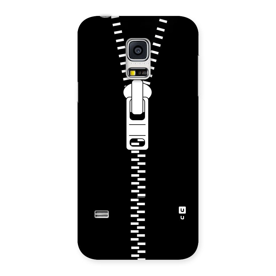 Black Zipper Back Case for Galaxy S5 Mini
