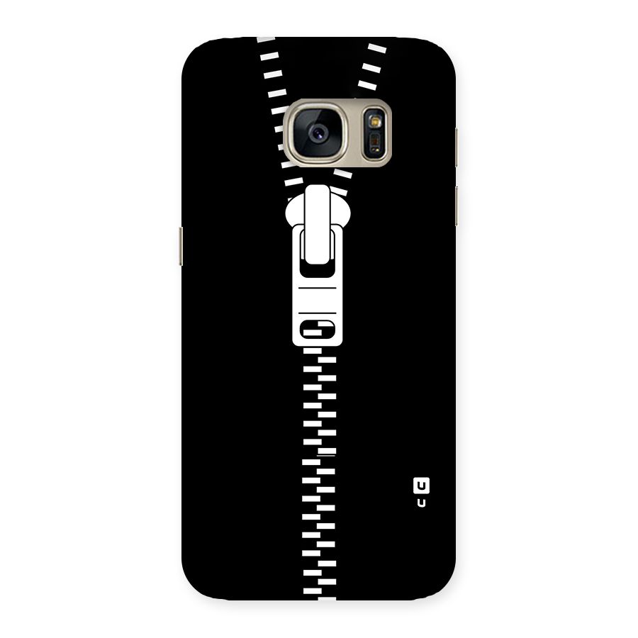 Black Zipper Back Case for Galaxy S7
