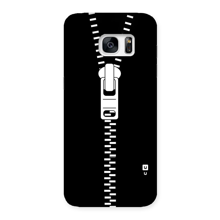 Black Zipper Back Case for Galaxy S7 Edge