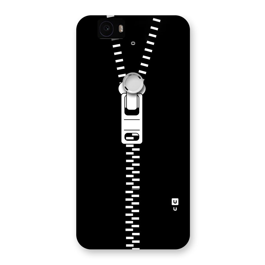Black Zipper Back Case for Google Nexus-6P