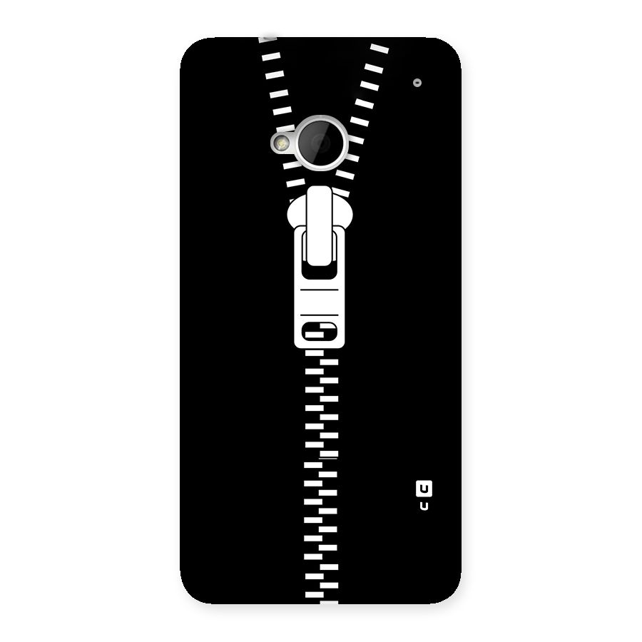 Black Zipper Back Case for HTC One M7