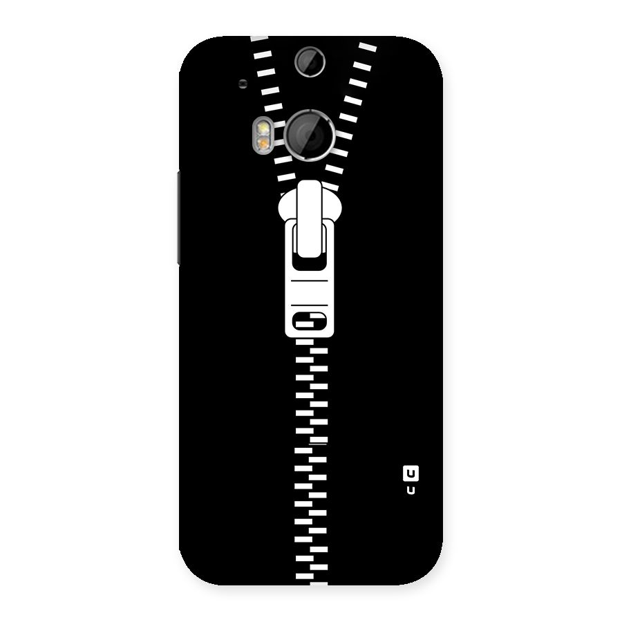 Black Zipper Back Case for HTC One M8