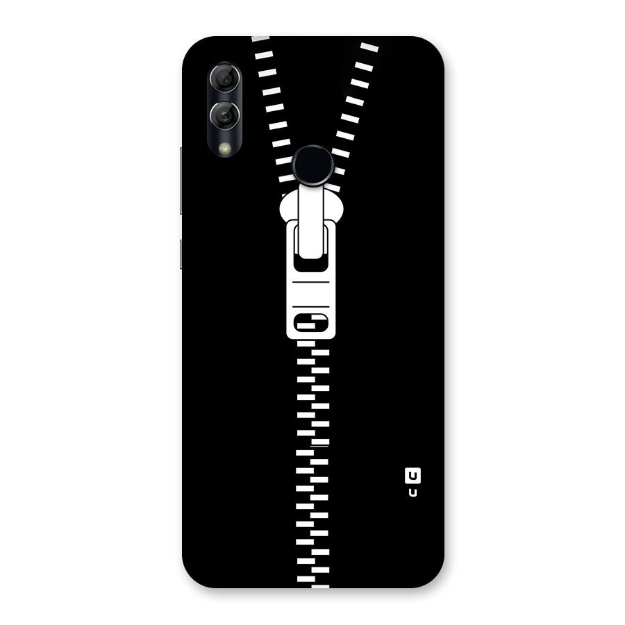 Black Zipper Back Case for Honor 10 Lite