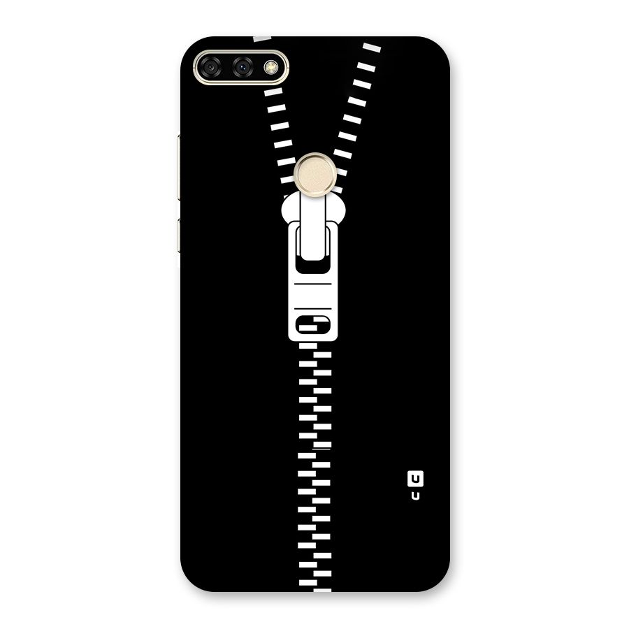 Black Zipper Back Case for Honor 7A