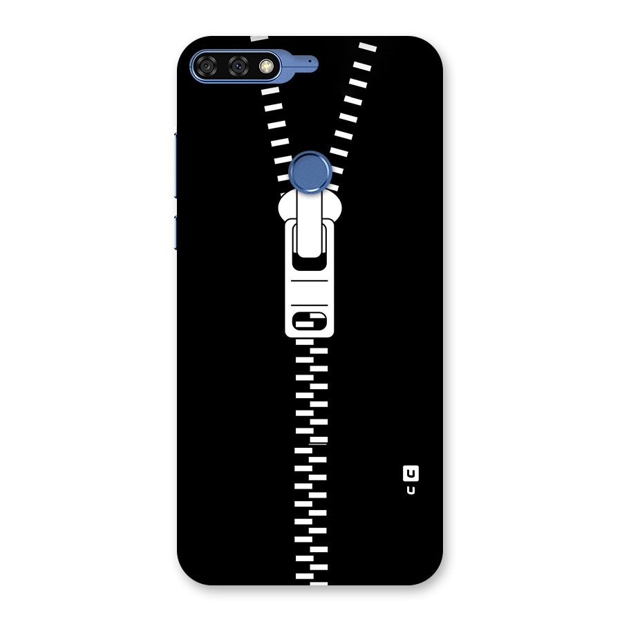 Black Zipper Back Case for Honor 7C