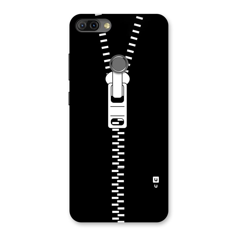 Black Zipper Back Case for Infinix Hot 6 Pro