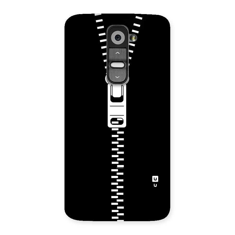 Black Zipper Back Case for LG G2