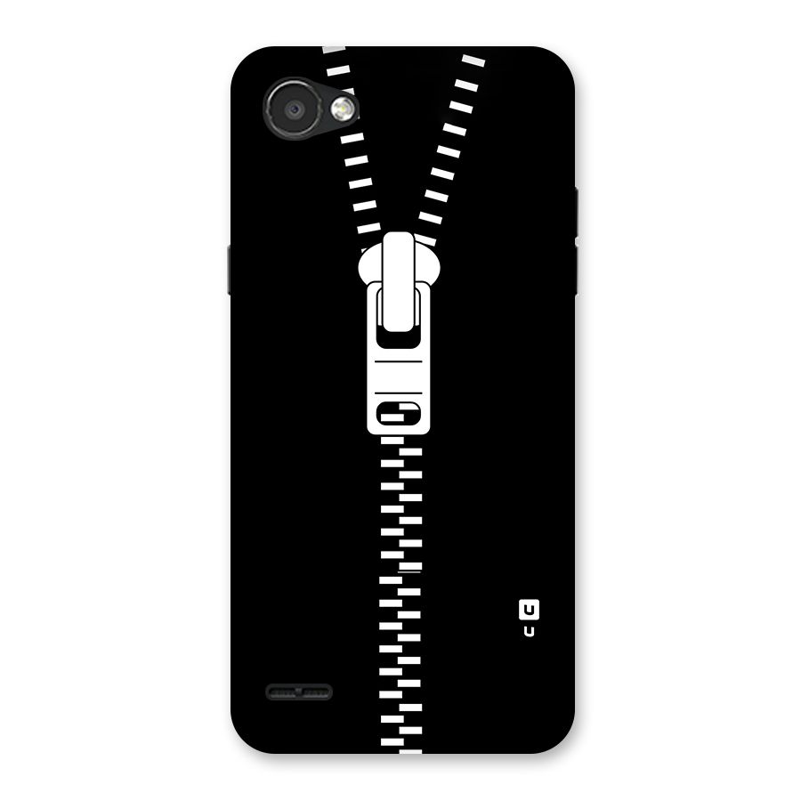 Black Zipper Back Case for LG Q6