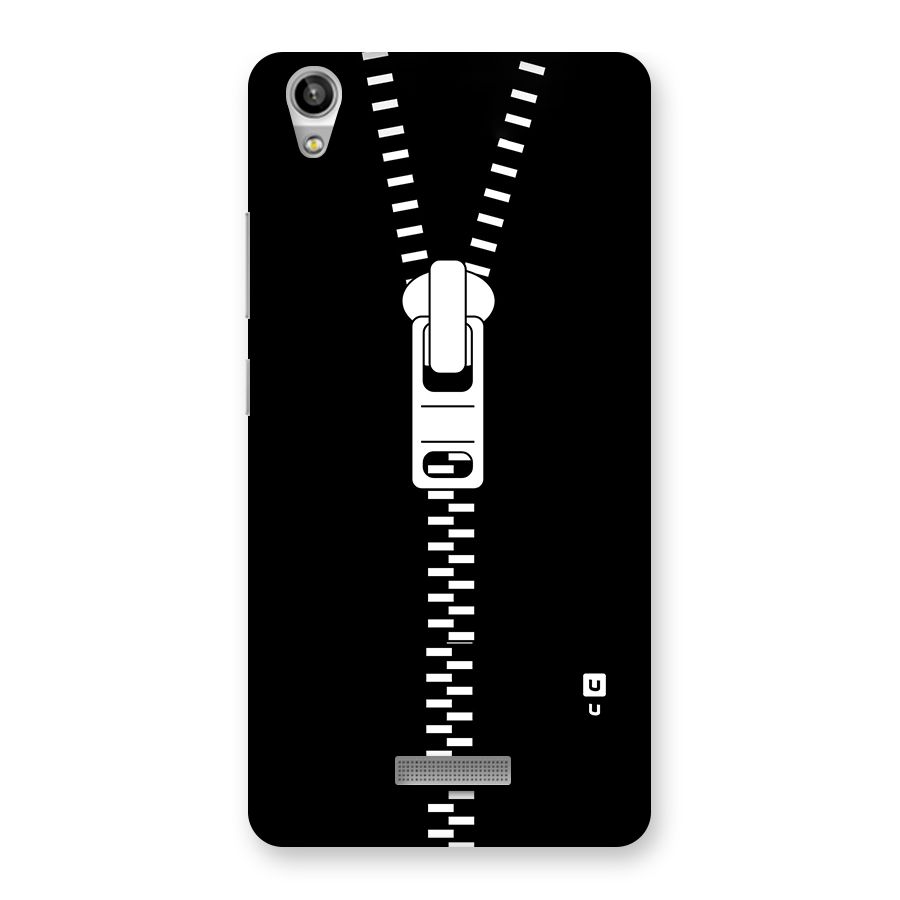 Black Zipper Back Case for Lava-Pixel-V1