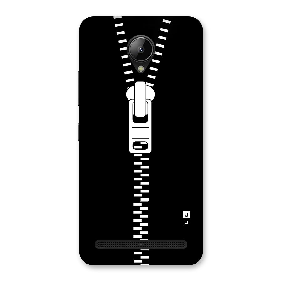 Black Zipper Back Case for Lenovo C2