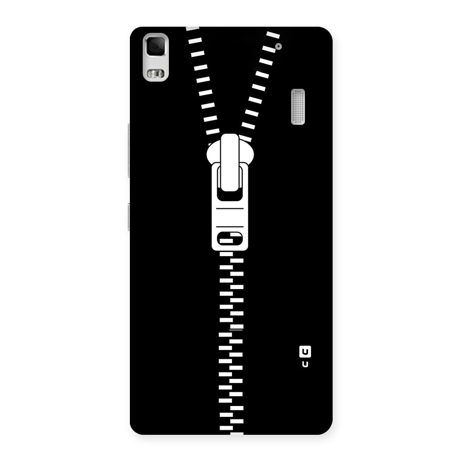 Black Zipper Back Case for Lenovo K3 Note