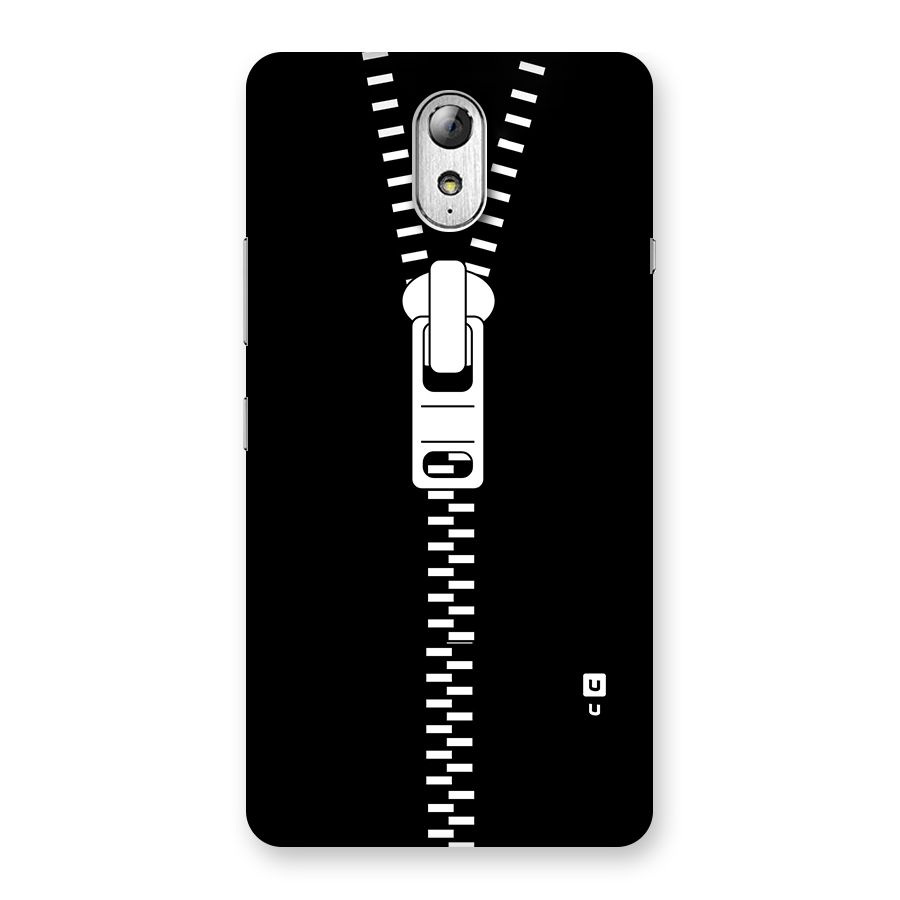 Black Zipper Back Case for Lenovo Vibe P1M