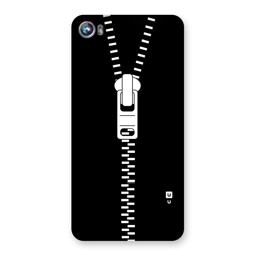 Black Zipper Back Case for Micromax Canvas Fire 4 A107