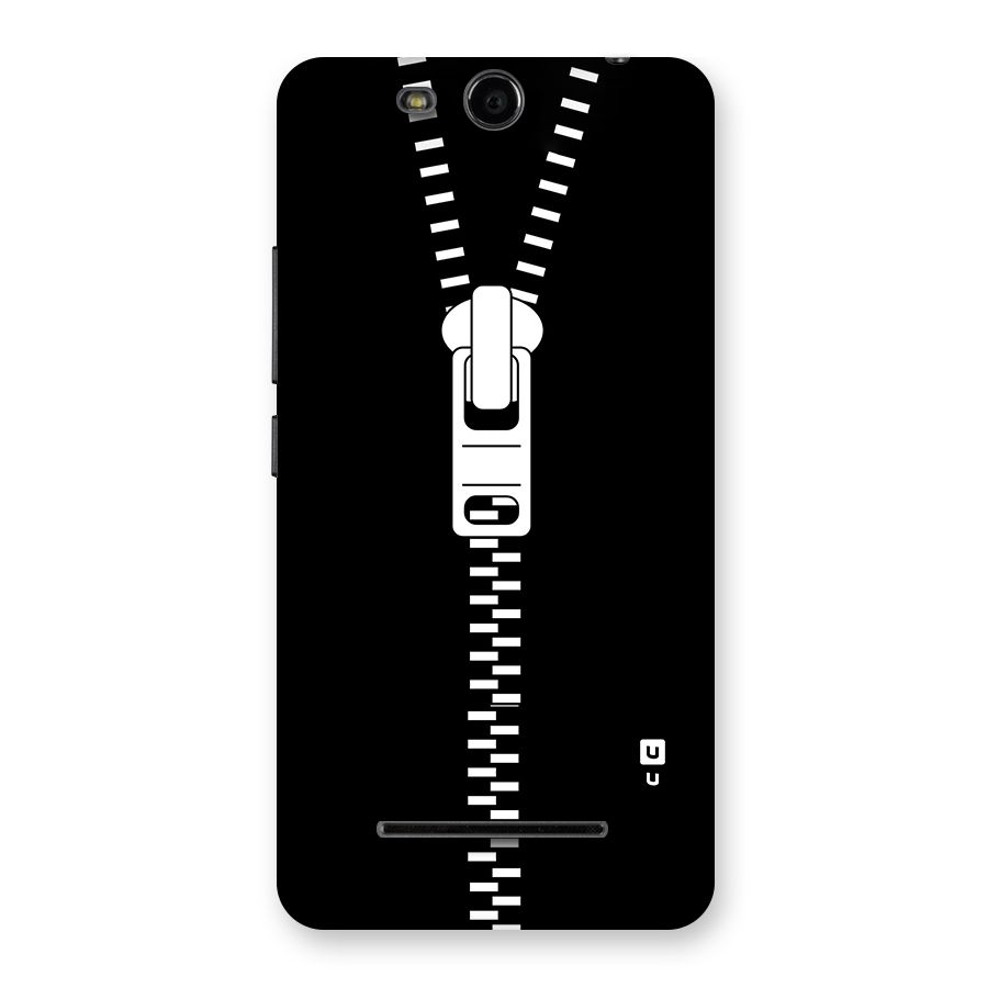 Black Zipper Back Case for Micromax Canvas Juice 3 Q392