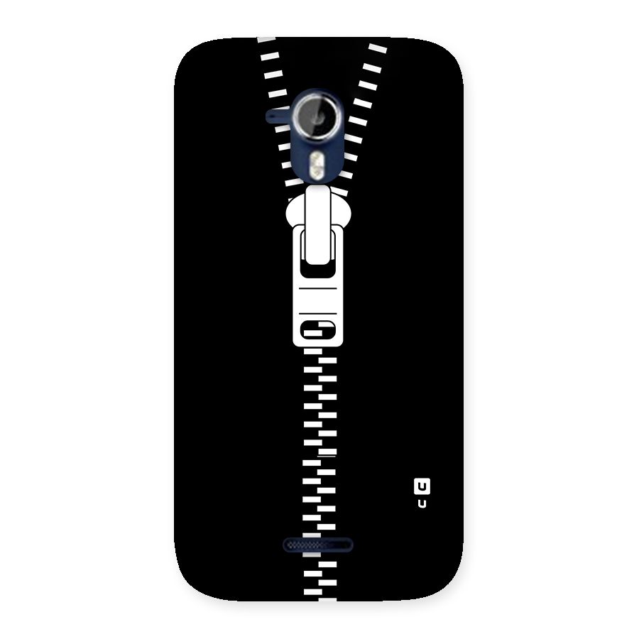 Black Zipper Back Case for Micromax Canvas Magnus A117