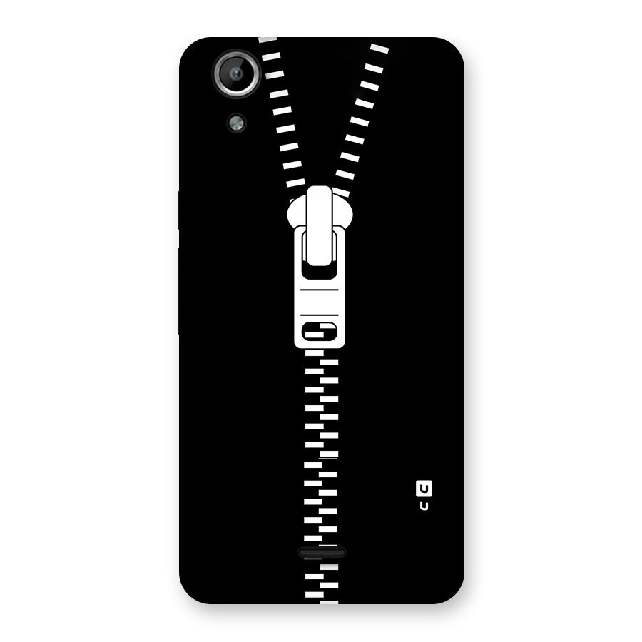 Black Zipper Back Case for Micromax Canvas Selfie Lens Q345
