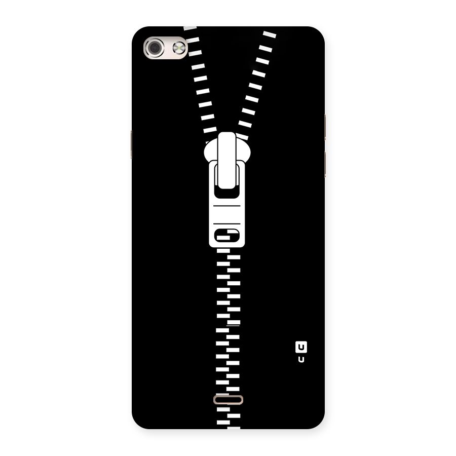 Black Zipper Back Case for Micromax Canvas Silver 5