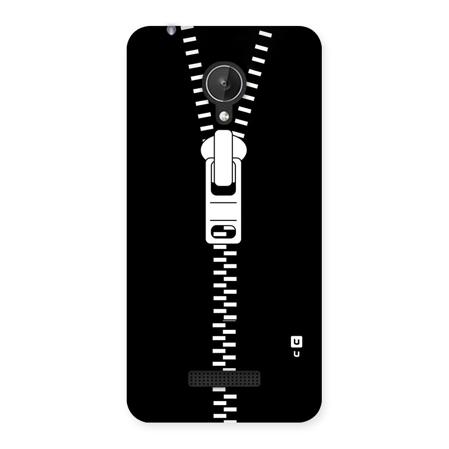 Black Zipper Back Case for Micromax Canvas Spark Q380