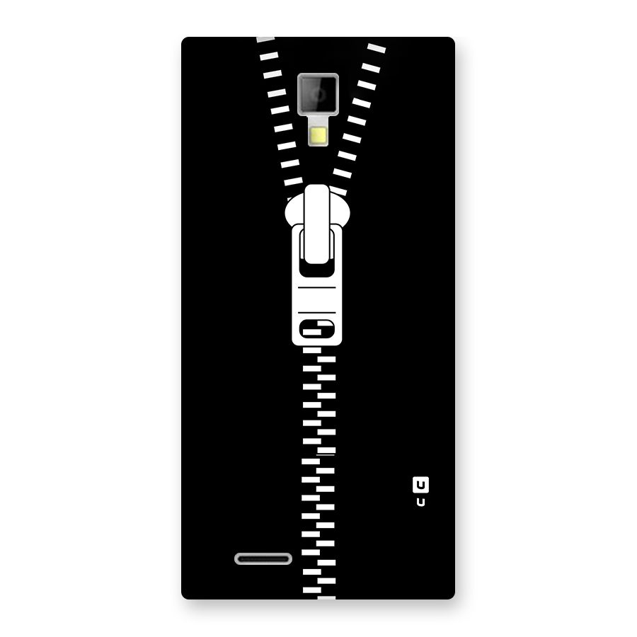 Black Zipper Back Case for Micromax Canvas Xpress A99