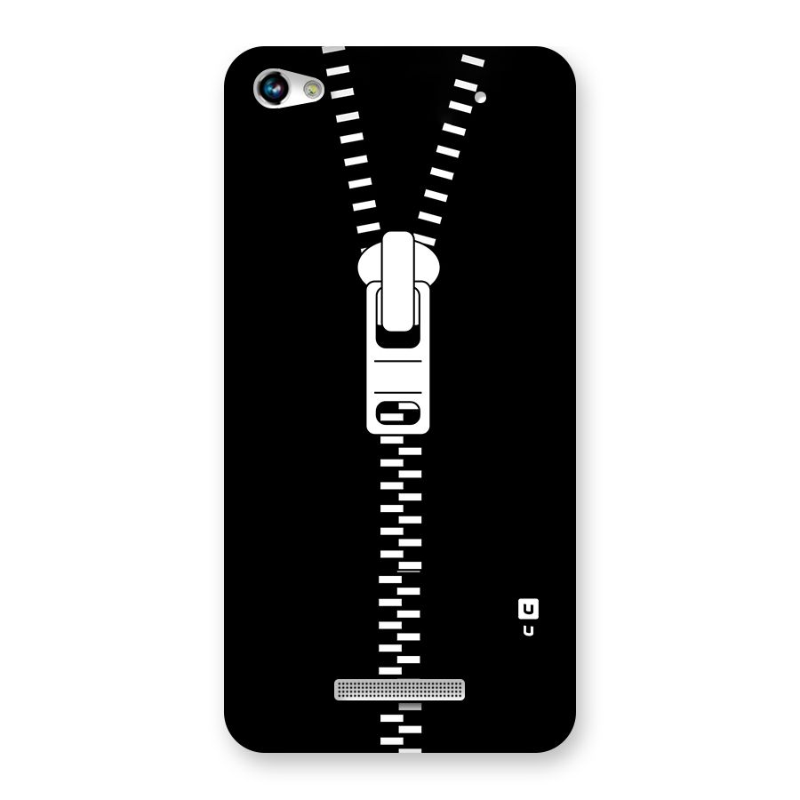 Black Zipper Back Case for Micromax Hue 2