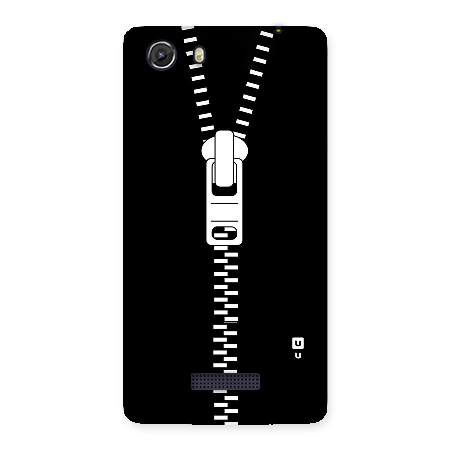 Black Zipper Back Case for Micromax Unite 3