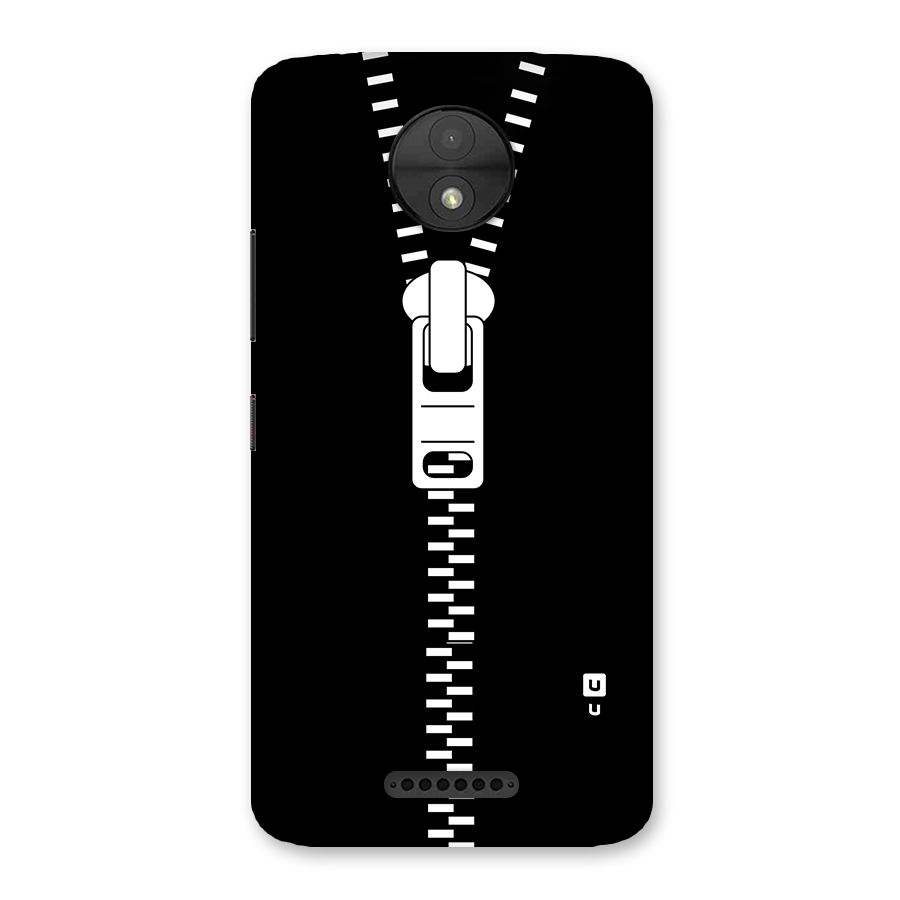 Black Zipper Back Case for Moto C