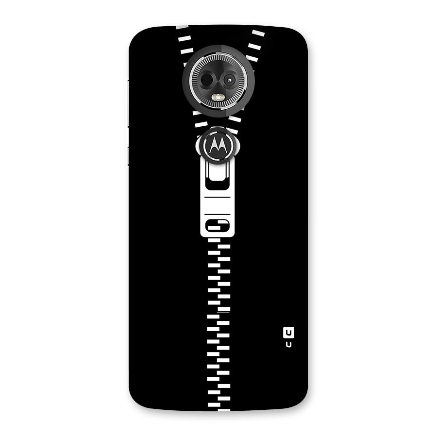 Black Zipper Back Case for Moto E5 Plus