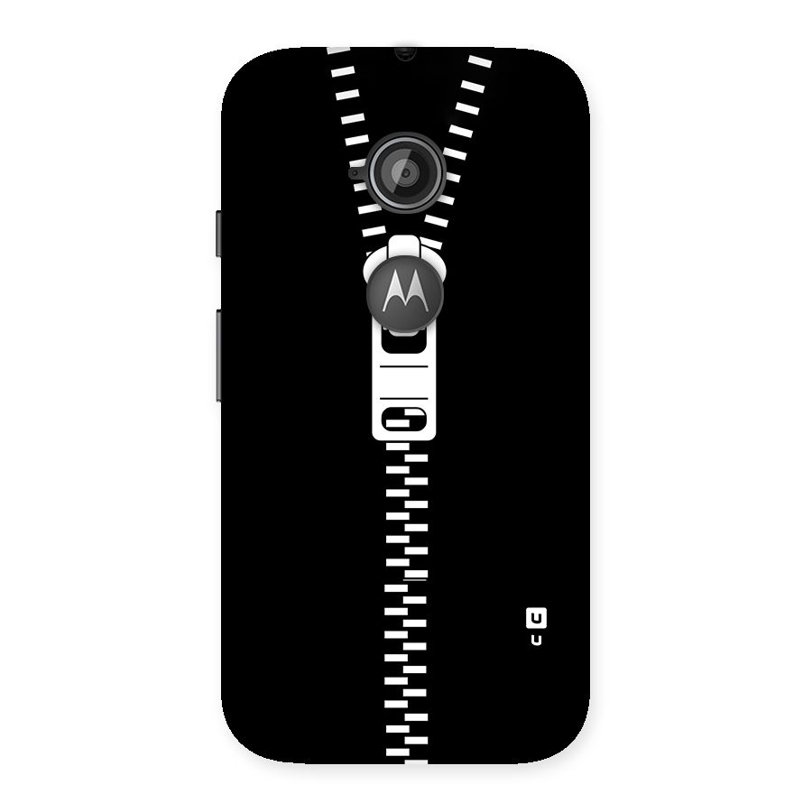 Black Zipper Back Case for Moto E 2nd Gen