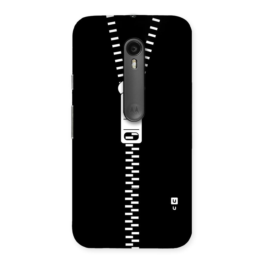 Black Zipper Back Case for Moto G3