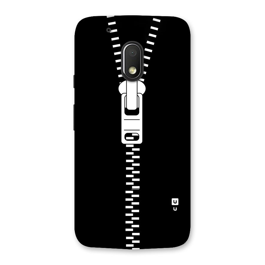 Black Zipper Back Case for Moto G4 Play