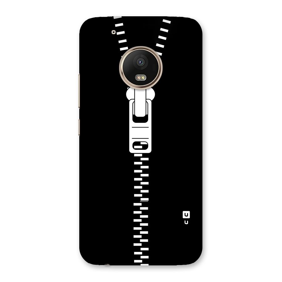 Black Zipper Back Case for Moto G5 Plus