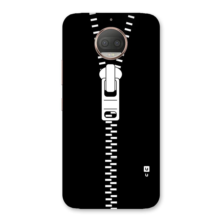 Black Zipper Back Case for Moto G5s Plus