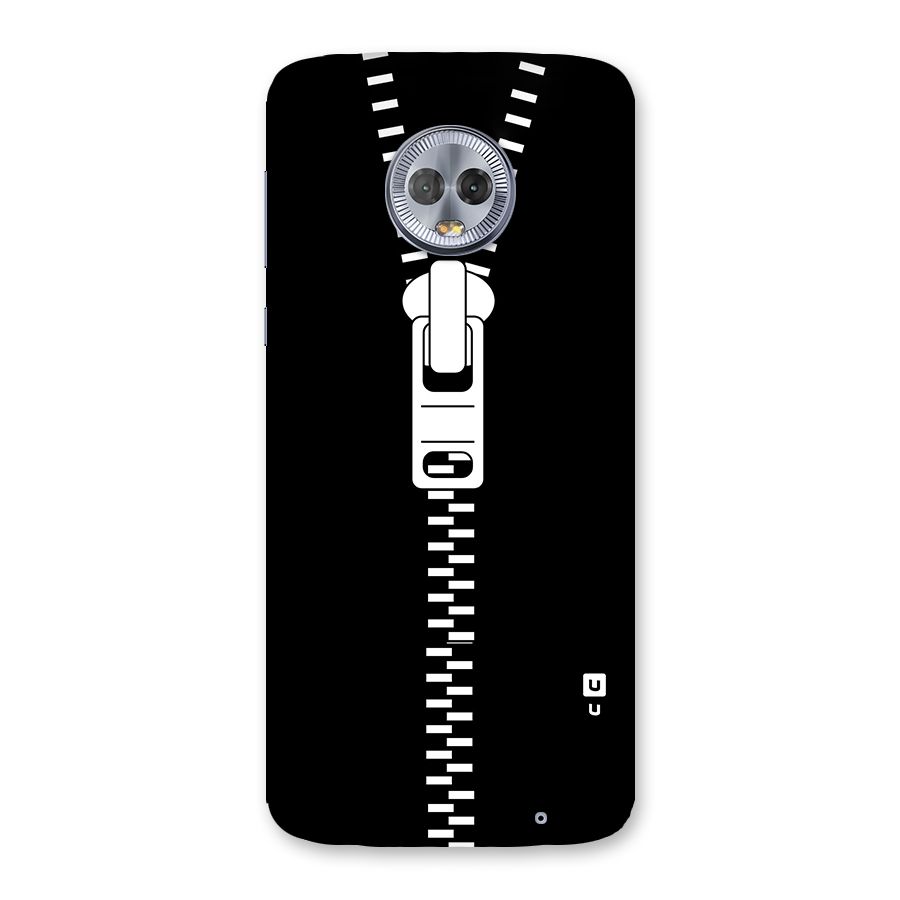 Black Zipper Back Case for Moto G6 Plus