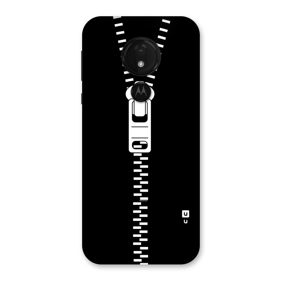 Black Zipper Back Case for Moto G7 Power
