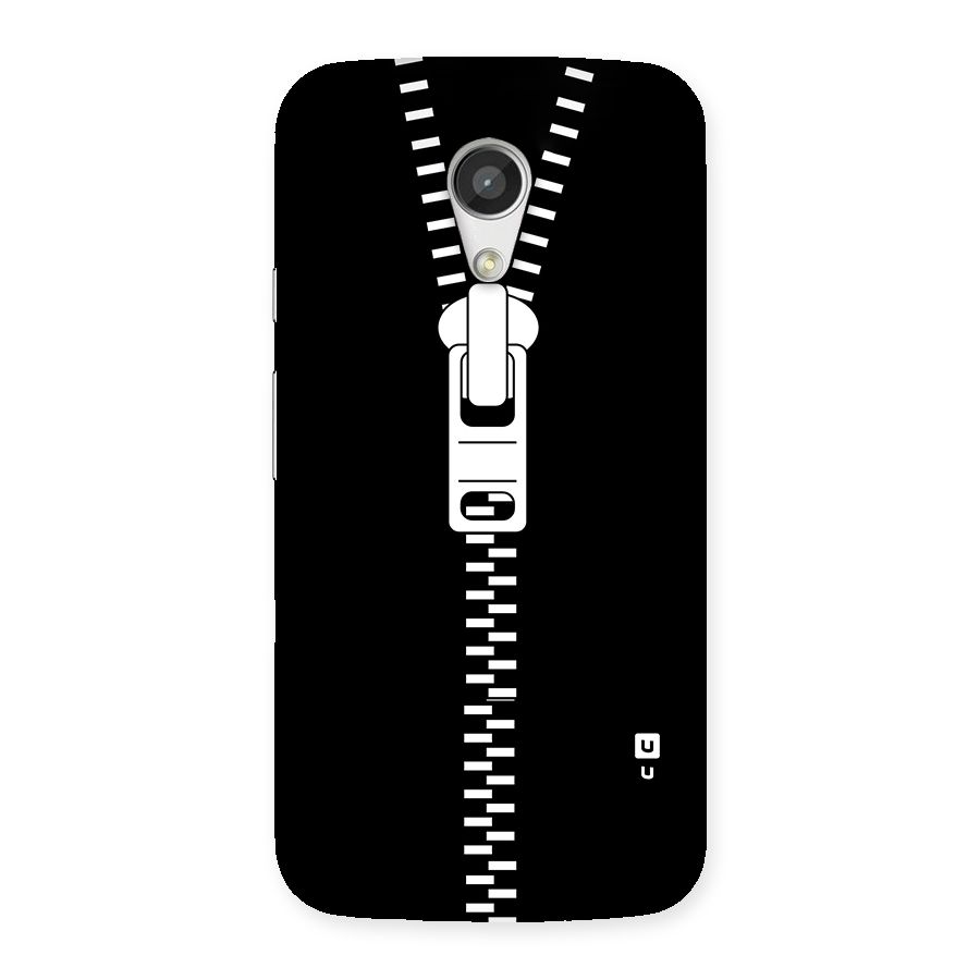 Black Zipper Back Case for Moto G 2nd Gen