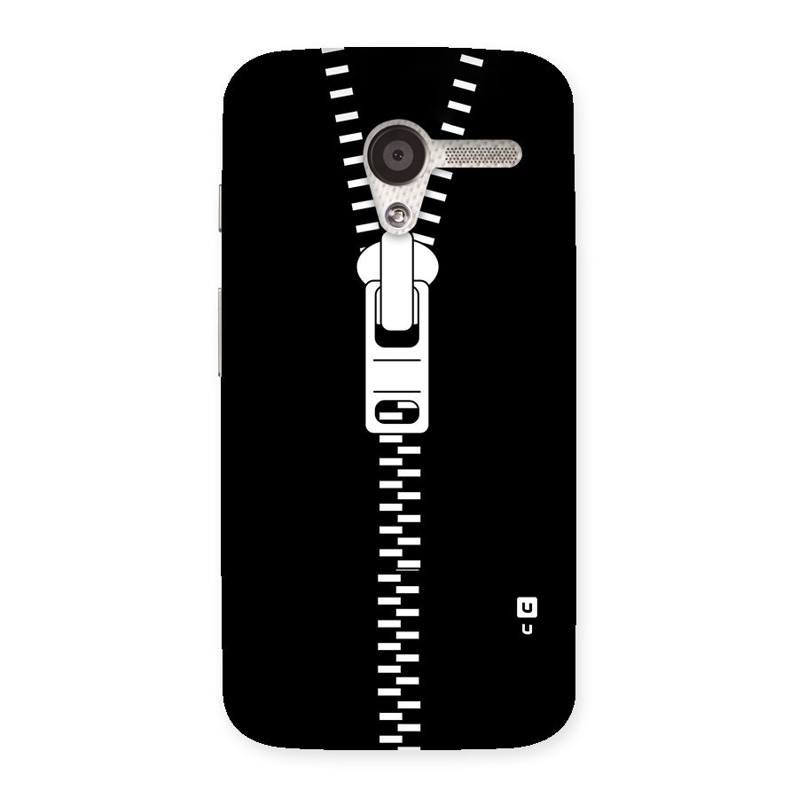 Black Zipper Back Case for Moto X