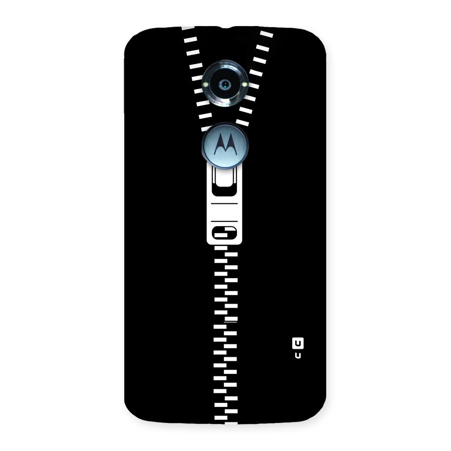 Black Zipper Back Case for Moto X 2nd Gen