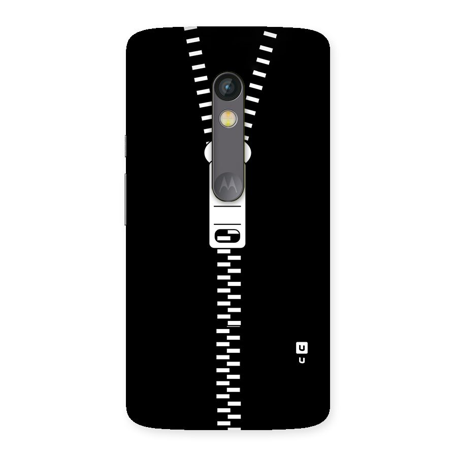 Black Zipper Back Case for Moto X Play