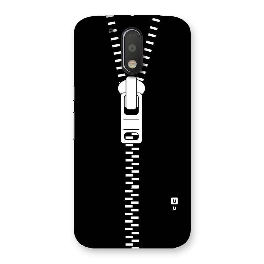 Black Zipper Back Case for Motorola Moto G4 Plus