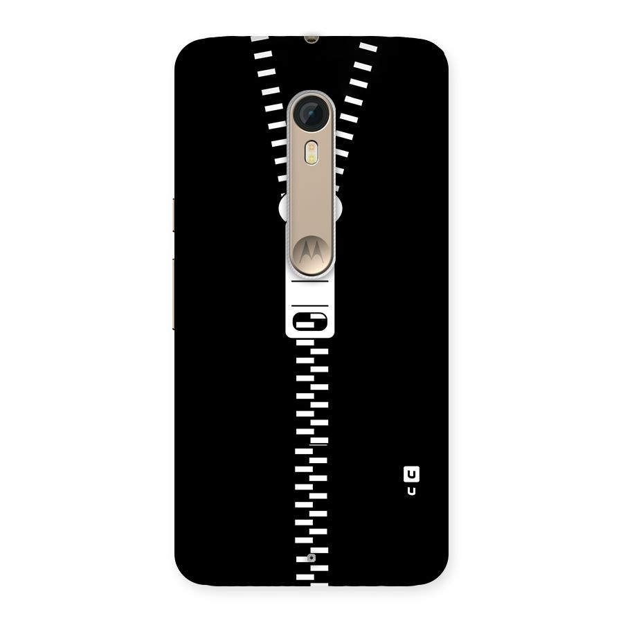 Black Zipper Back Case for Motorola Moto X Style